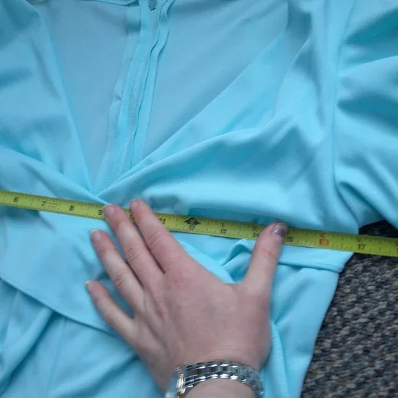 70s flutter sleeve baby blue maxi dress - Picture 7 of 7